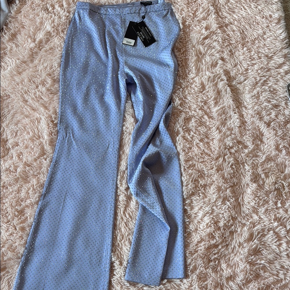 NADINE MERABI Blue Flare Pants Kira pants